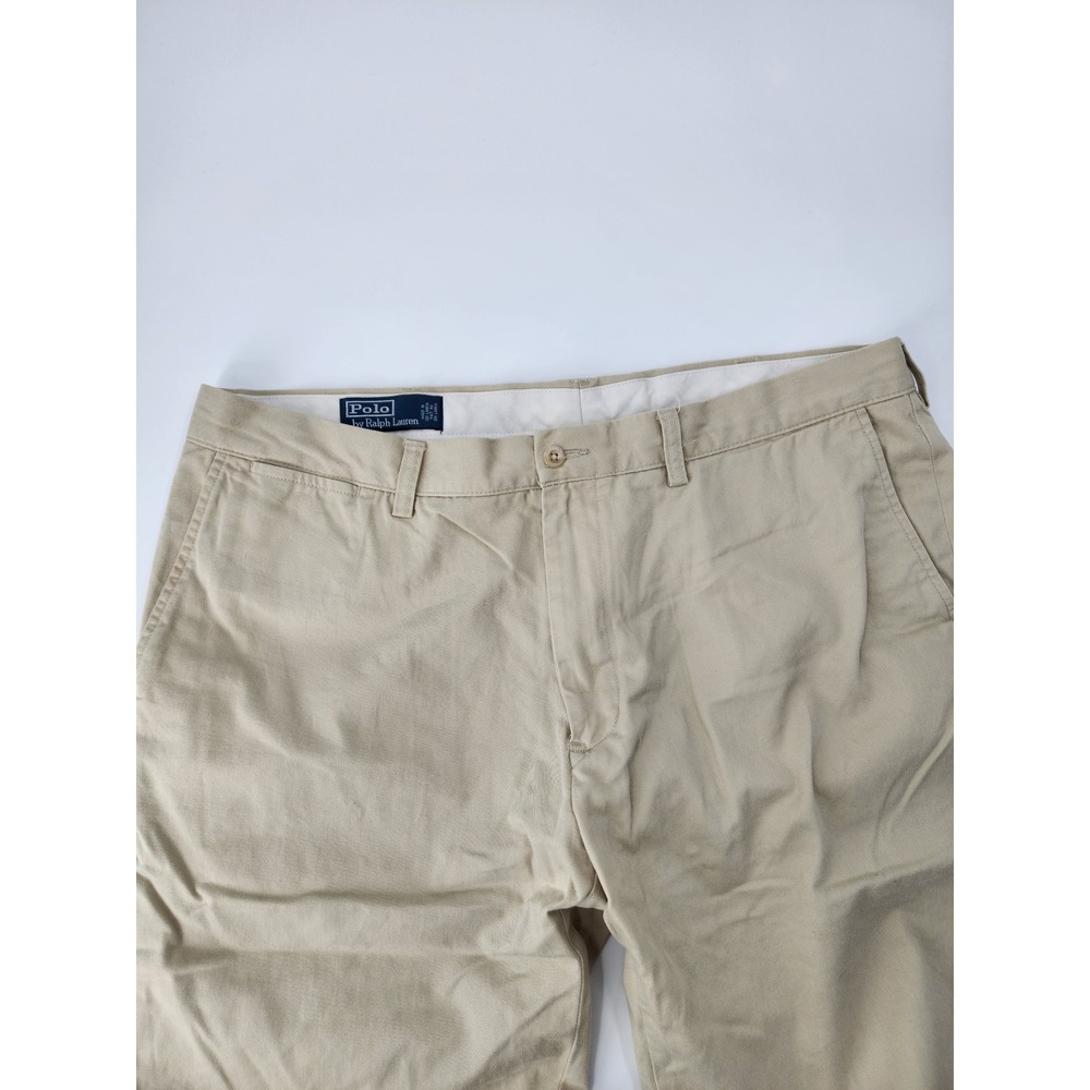 Polo Ralph Lauren Mens Chino Pants 42x32 Tan Khaki Straight Leg Cotton Twill